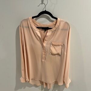 Lane Bryant Pink Mandarin Collar Relaxed Blouse